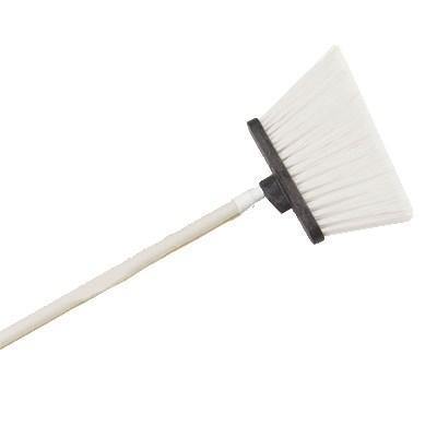 Carlisle 4108202 12" Angle Broom - 48" Handle, Flagged Bristles, White