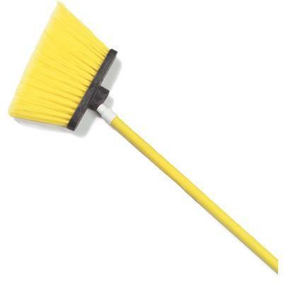 Carlisle 4108204 12" Angle Broom - 48" Handle, Flagged Bristles, Yellow