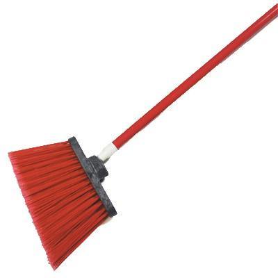 Carlisle 4108205 12" Angle Broom - 48" Handle, Flagged Bristles, Red