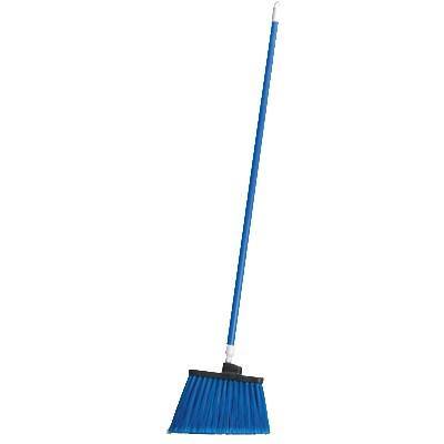 Carlisle 4108214 12" Angle Broom - 48" Handle, Flagged Bristles, Blue