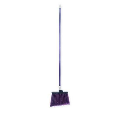 Carlisle 4108268 12" Angle Broom - 48" Handle, Flagged Bristles, Purple