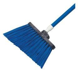 Carlisle 4108314 12" Angle Broom - 48" Handle, Unflagged Bristles, Blue