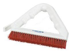 Carlisle 4132305 9" Triangular Tile & Grout Brush with Polyester Bristles, Red