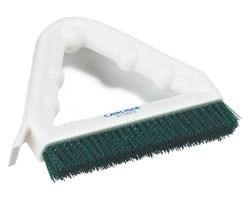 Carlisle 4132309 9" Triangular Tile & Grout Brush with Polyester Bristles, Green
