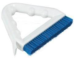 Carlisle 4132314 9" Triangular Tile & Grout Brush with Polyester Bristles, Blue