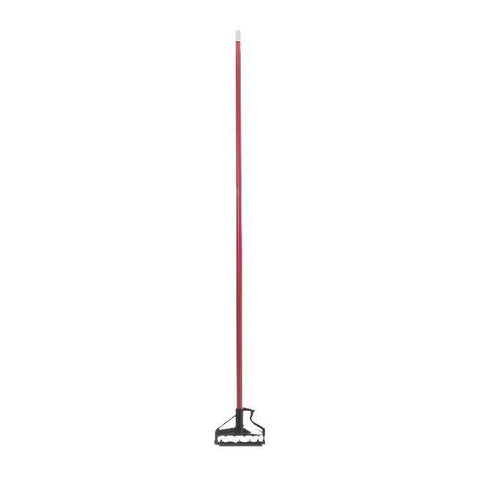 Carlisle 4166405 60" Quik-Release Mop Handle with Plastic Head, Fiberglass, Red