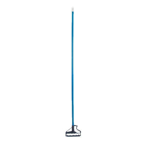 Carlisle 4166414 60" Quik-Release Mop Handle with Plastic Head, Fiberglass, Blue