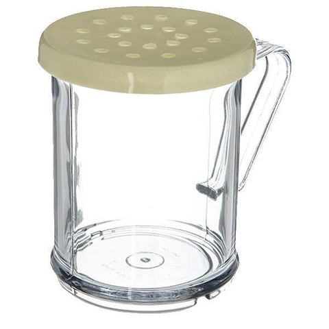 Carlisle 426004 Shaker Dredge, Cheese Lid, Poly with Handle, Clear, Yellow Lid