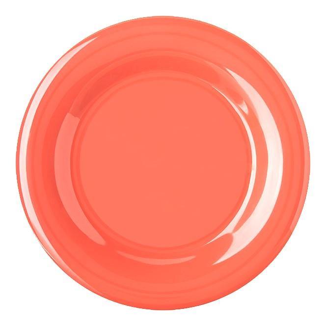 Carlisle 4301052 Durus 10-1/2" Sunset Orange Wide Rim Melamine Dinner Plate