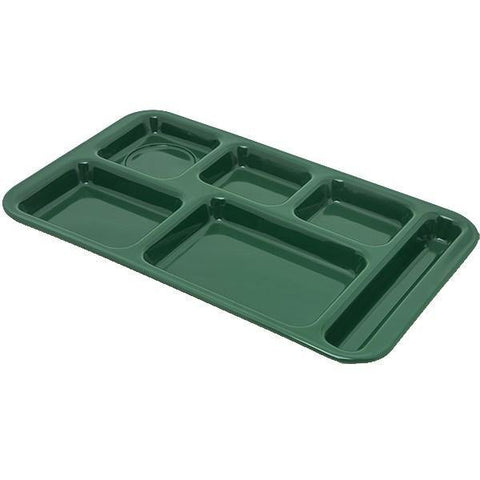 Carlisle 4398208 Melamine Rectangular Tray with (6) Compartments, Forest Green
