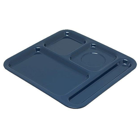 Carlisle 4398450 Melamine Rectangular Tray with (4) Compartments, Dark Blue