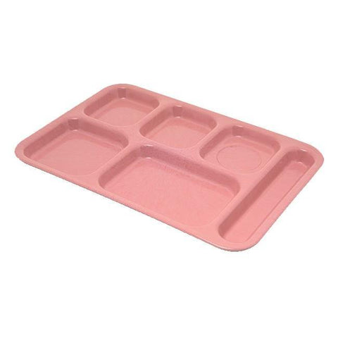 Carlisle 4398900 10" X 14-1/2" Variegated Heavy Weight Melamine Right Hand 6 Compartment Tray