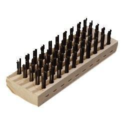 Carlisle 4578100 7-3/4" X 2-5/8" Wooden Butcher Block Brush with Steel Bristles