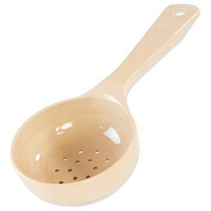 Carlisle 496606 Measure Misers 5 Oz. Beige Short Handle Perforated Portion Spoon