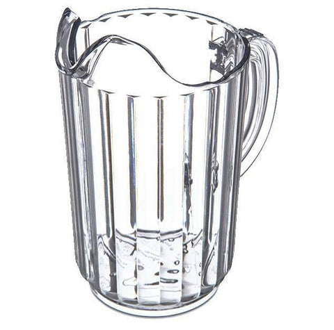 Carlisle 553607 32 Oz Plastic Pitcher with Fluted Sides, Clear