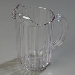 Carlisle 553807 48 Oz Plastic Pitcher with Fluted Sides, Clear