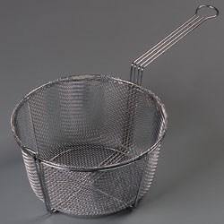 Carlisle 601002 Mesh Fryer Basket with Front Drain Hook, 11-1/2" Round 10-3/8"L Handle, Steel