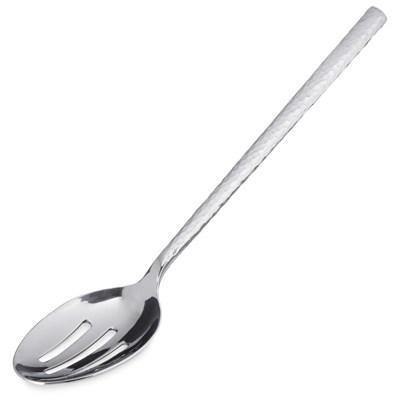 Carlisle 60201 12"L Terra Slotted Serving Spoon, Hammered, Stainless
