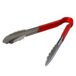 Carlisle 60756005 9-1/2" Stainless Utility Tongs, Red