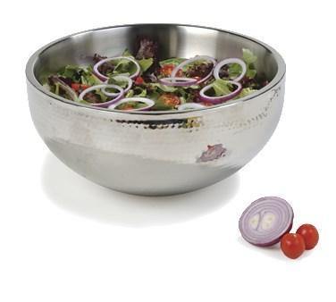 Carlisle 609203 5.75 Qt. Stainless Steel Hammered Dual Angle Insulated Bowl
