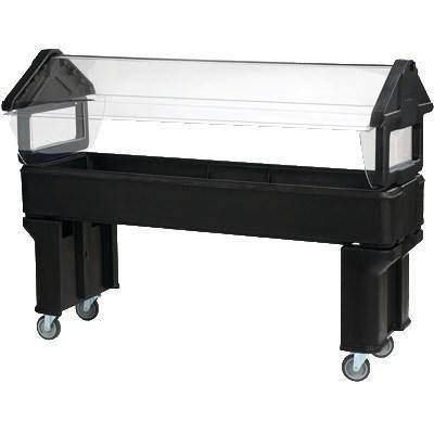 Carlisle 660603 Portable Food Bar - (5) Full-Size Pan Capacity, Polyethylene, Black