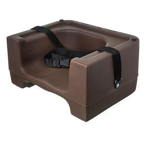 Carlisle 7111-401 Dual-Height Booster Seat with Safety Strap Polyethylene, Brown