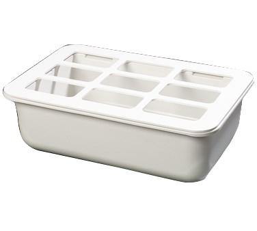Carlisle CM104902 Food Pan Holder with (6) Full-Size Pan Capacity, Plastic, White