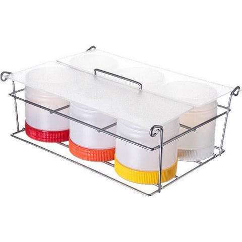 Carlisle PS101CS00 Condiment Caddy with (6) Pint Containers, Polyethylene, Clear