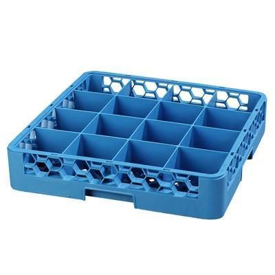 Carlisle RC1614 Opticlean Glass Rack with (16) Compartments - Blue