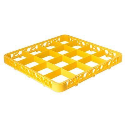 Carlisle RE16C04 Opticlean 16 Compartments Yellow Color-Coded Glass Rack Extender