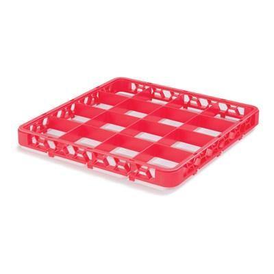 Carlisle RE16C05 Opticlean 16 Compartments Red Color-Coded Glass Rack Extender