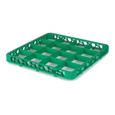 Carlisle RE16C09 Opticlean 16 Compartments Green Color-Coded Glass Rack Extender