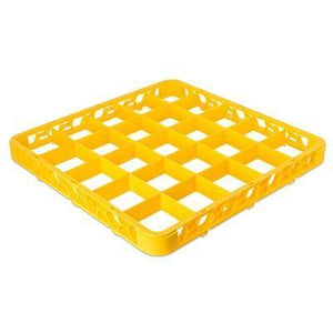 Carlisle RE25C04 Opticlean 25 Compartments Yellow Color-Coded Glass Rack Extender