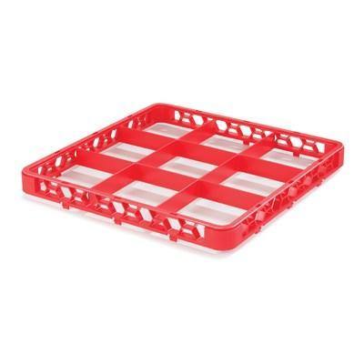 Carlisle RE9C05 Opticlean 9 Compartments Red Color-Coded Glass Rack Extender
