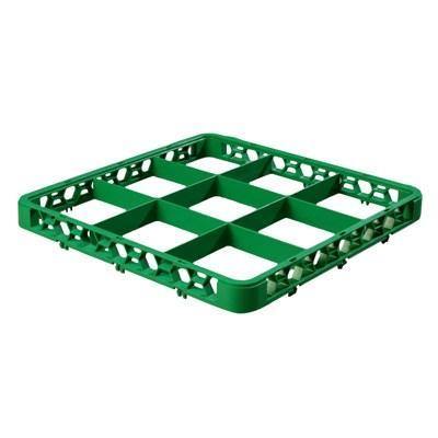 Carlisle RE9C09 Opticlean 9 Compartments Green Color-Coded Glass Rack Extender