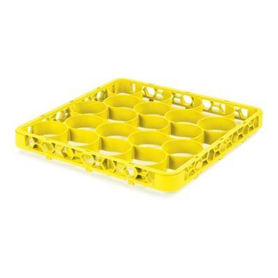Carlisle REW20SC04 Opticlean Newave 20 Compartments Yellow Color-Coded Short Glass Rack Extender