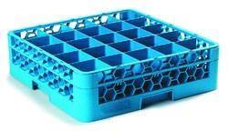 Carlisle RG25-114 Opticlean 25 Compartments Blue Glass Rack with 1 Extender