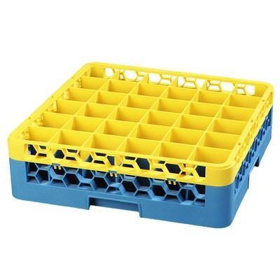 Carlisle RG36-1C411 Opticlean 36 Compartments Yellow Color-Coded Glass Rack with 1 Extender