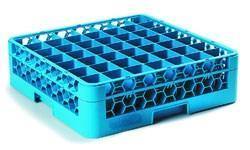 Carlisle RG49-114 Opticlean 49 Compartments Blue Glass Rack with 1 Extender