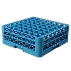 Carlisle RG49-214 Opticlean 49 Compartments Blue Glass Rack with 2 Extenders