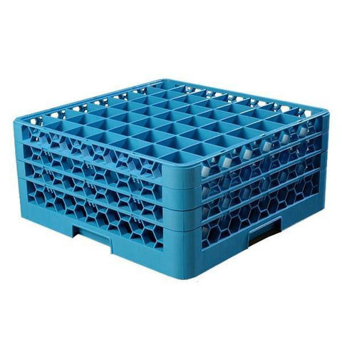Carlisle RG49-314 Opticlean 49 Compartments Blue Glass Rack with 3 Extenders