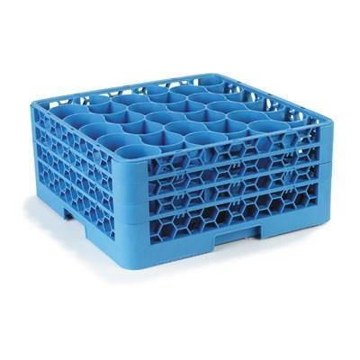 Carlisle RW30-214 Opticlean Newave 30 Compartments Blue Glass Rack with 3 Extenders