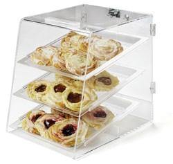 Carlisle SPD300KD07 3 Tier Pastry Display Case - Slant-Front, Unassembled, Acrylic, Clear