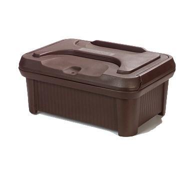 Carlisle XT180001 Food Pan Carrier with Sliding Lid - 24 Quart (Insulated, Top-Loader), Brown