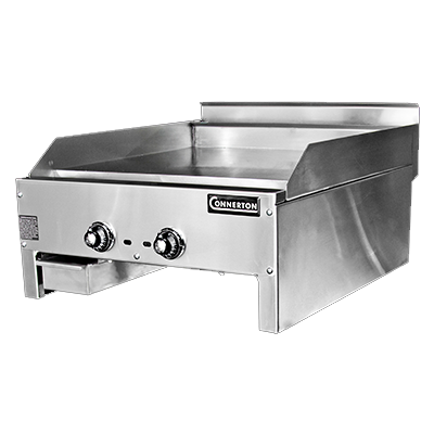 Connerton CG-24-T-S Griddle  1", countertop, gas, 24"W x 22"D x 1" thick highly polished steel griddle plate, (2) thermostatic controls, 44,000 BTU, NSF