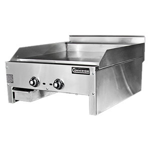Connerton CG-36-T-S Griddle  1", countertop, gas, 36"W x 22"D x 1" thick highly polished steel griddle plate, (3) thermostatic controls, 66,000 BTU, NSF