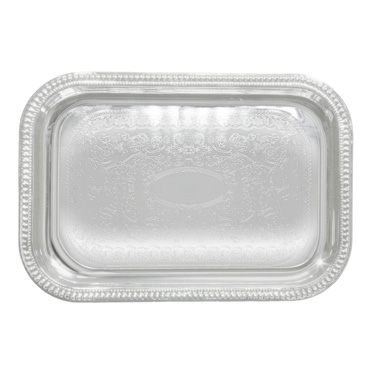 Winco CMT-1812 Serving Tray, 18" x 12-1/2", Rectangular, Chrome Plated