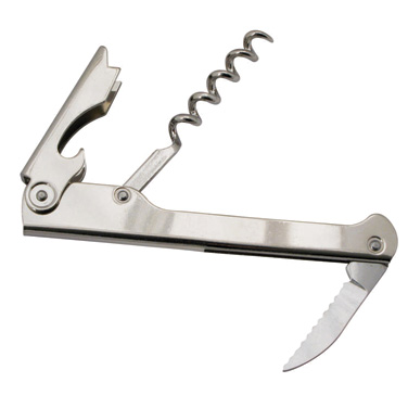 Winco CO-711 Economy Waiter's Corkscrew, stainless steel, natural finish