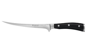 Wusthof 1040333818 Classic Ikon 7" Forged Fillet Knife with Resilient Synthetic Handle, Riveted, Made in Germany