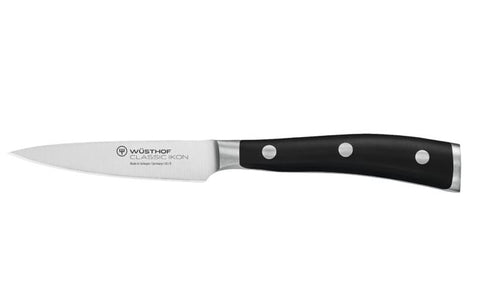 Wusthof 1040330409 Classic Ikon 3.5" Forged Paring Knife with Resilient Synthetic Handle, Riveted, Made in Germany